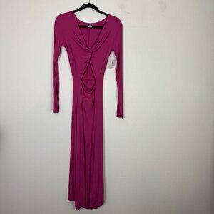 NWT Old Navy Pink Fit & Flare Twist-Front Cutout Midi Dress Women’s Size S Tall